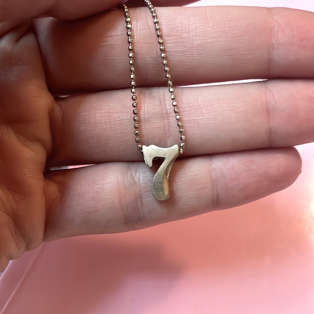 Alex Woo Sterling Little NUMBER ‘7’ charm and 16”sterling silver necklace